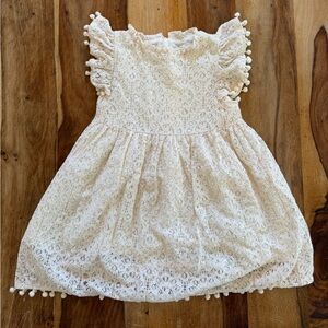 Charming Cream Lace Kids Dress